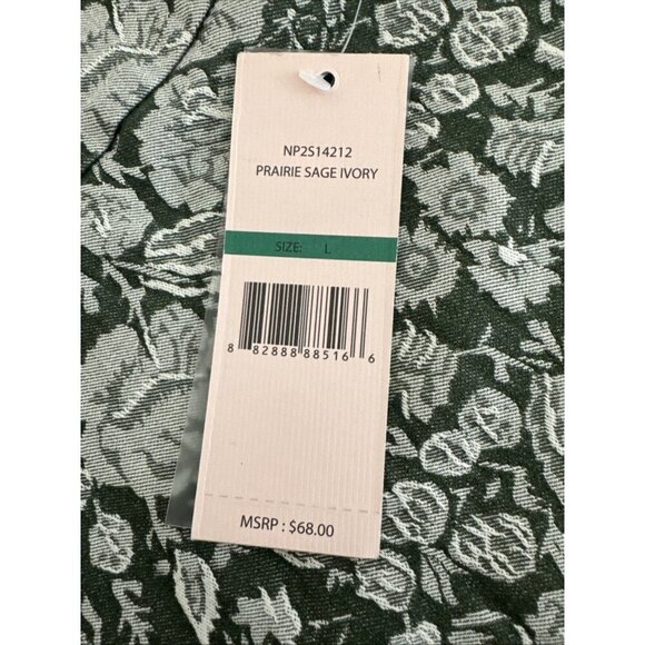 Nanette Lepore NWT Women's L Pull On Damask Shorts Green Creme - Picture 4 of 10